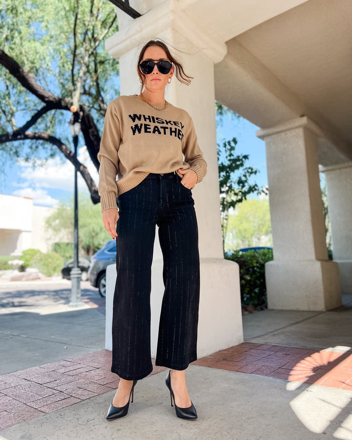 The Giselle Rhinestone High Rise Pants