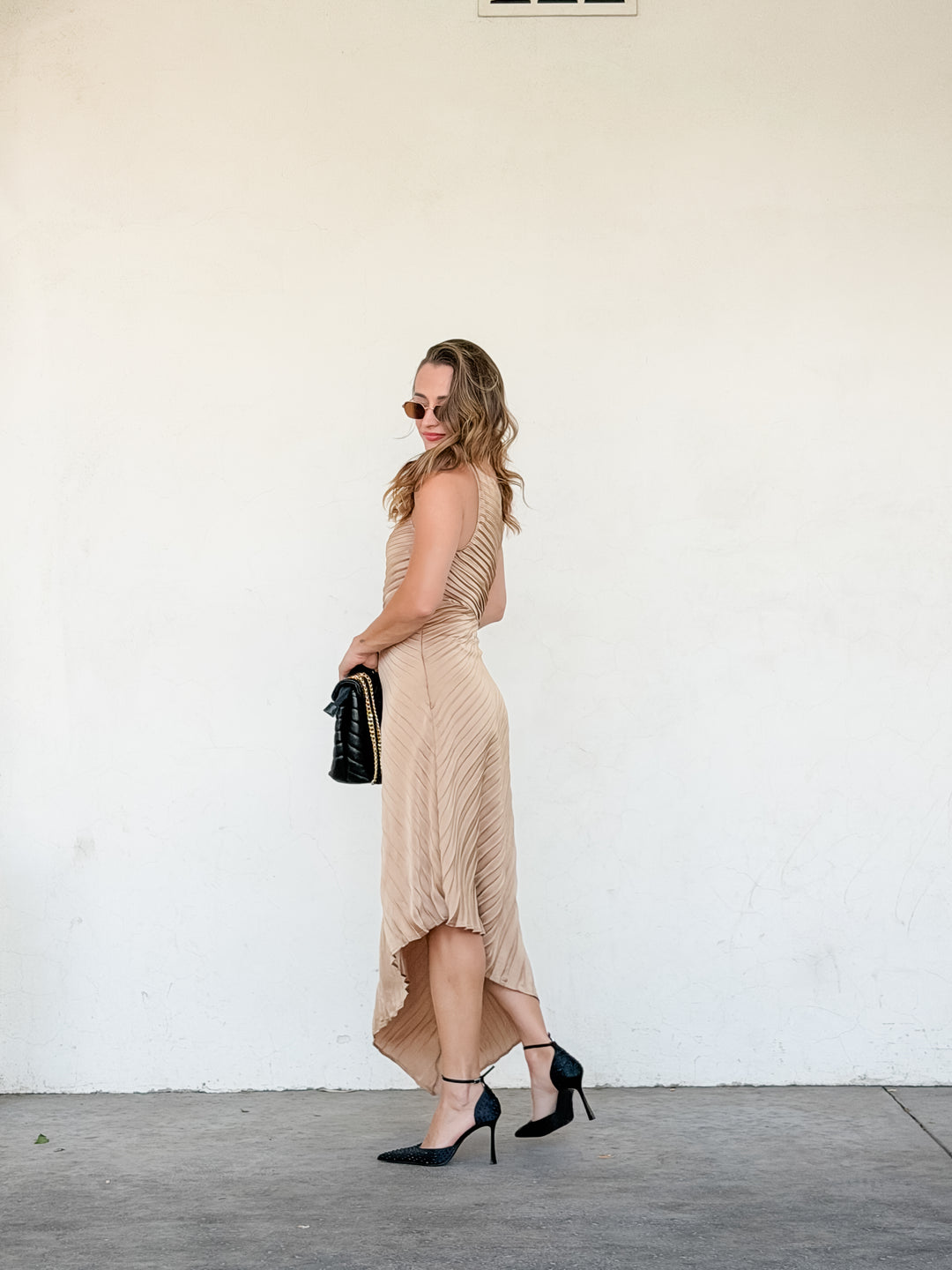 The One Shoulder Pleated Dress