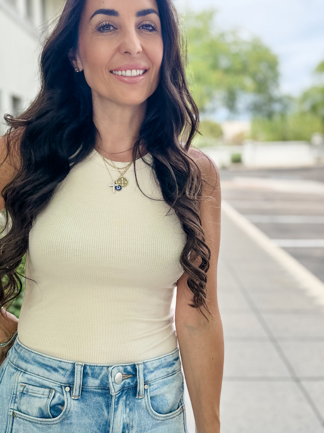 The Talia Ribbed Tank - Taupe