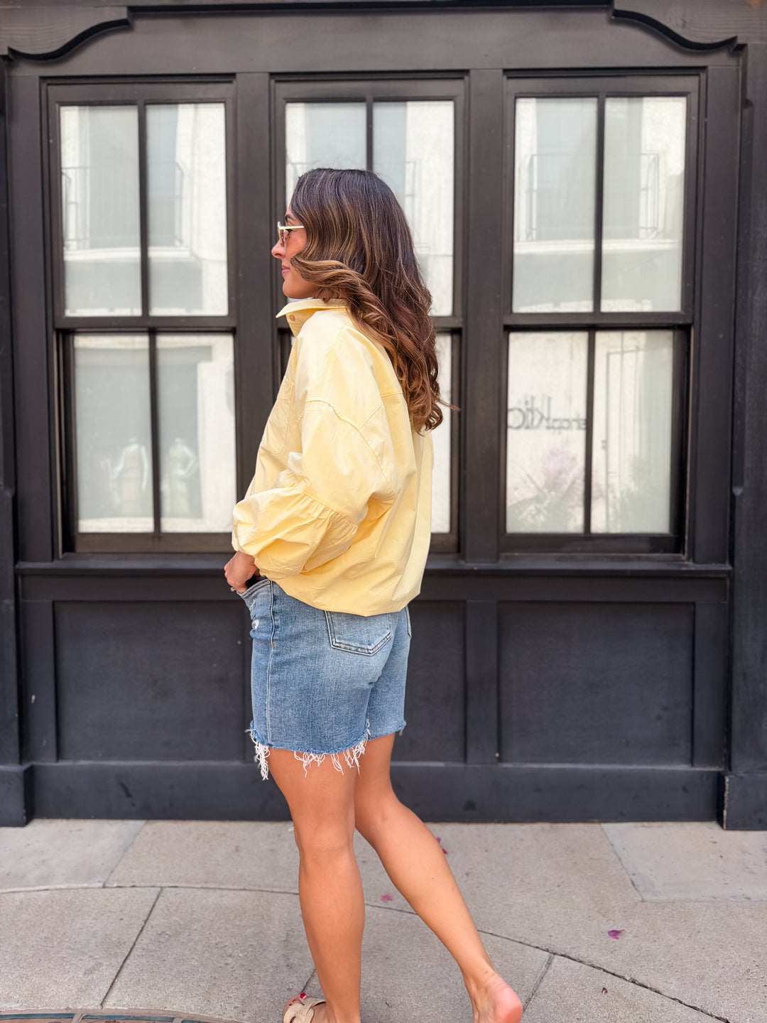 The Marina Bubble Sleeve Top - Banana