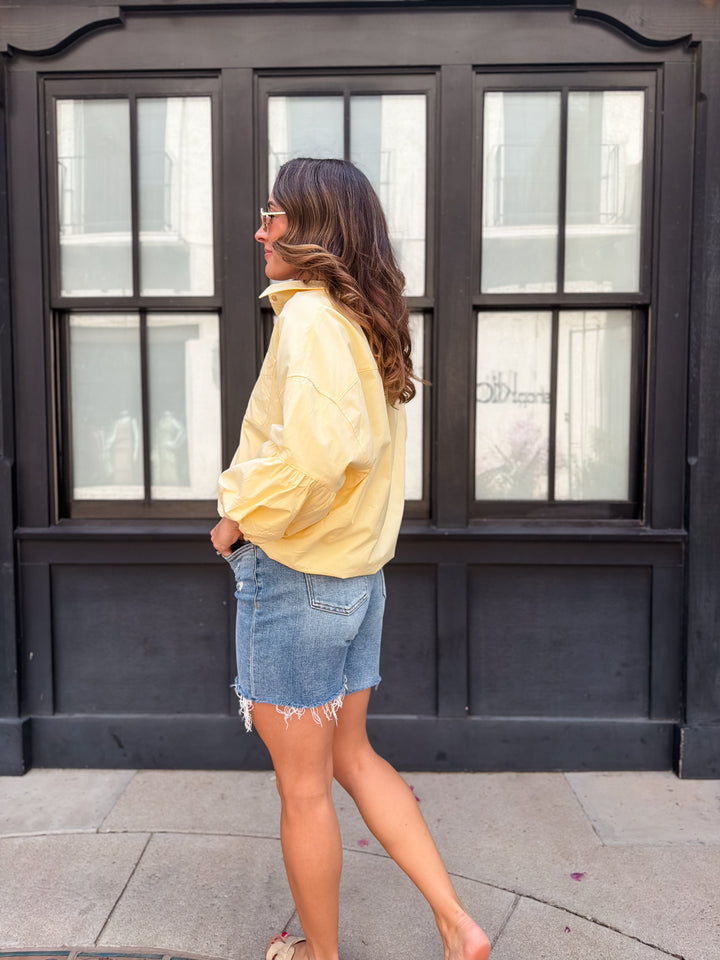 The Marina Bubble Sleeve Top - Banana