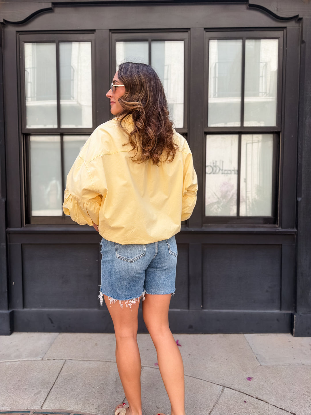 The Marina Bubble Sleeve Top - Banana