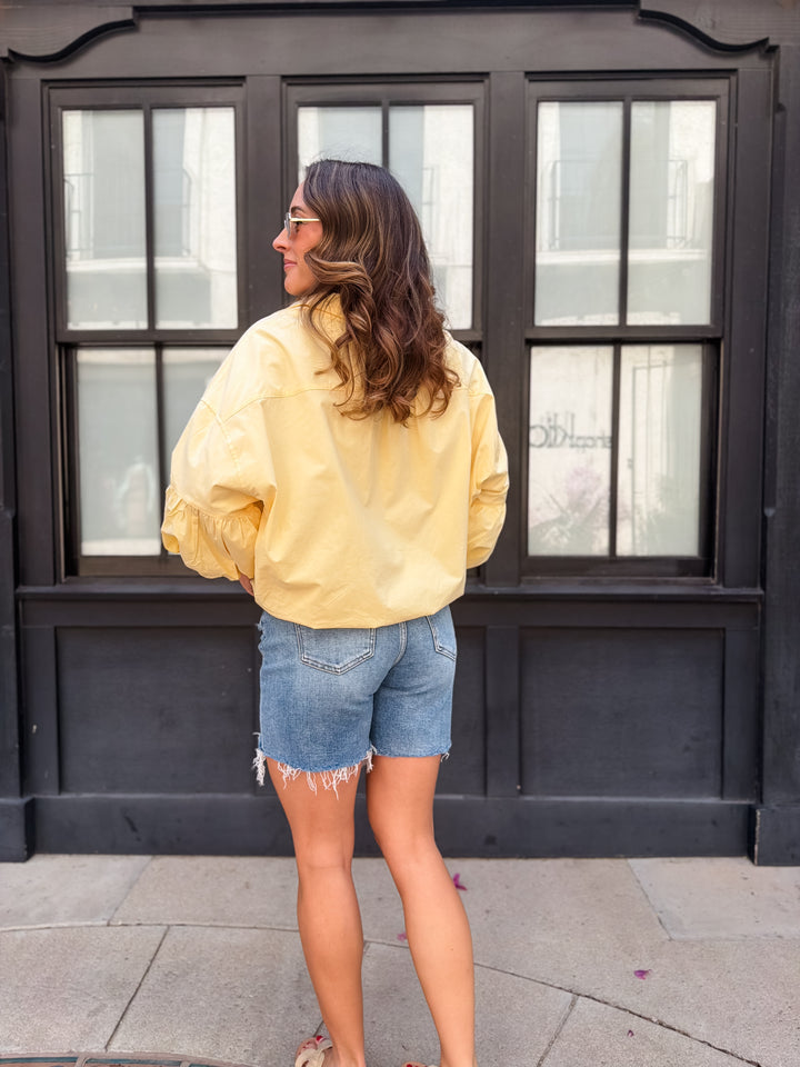 The Marina Bubble Sleeve Top - Banana
