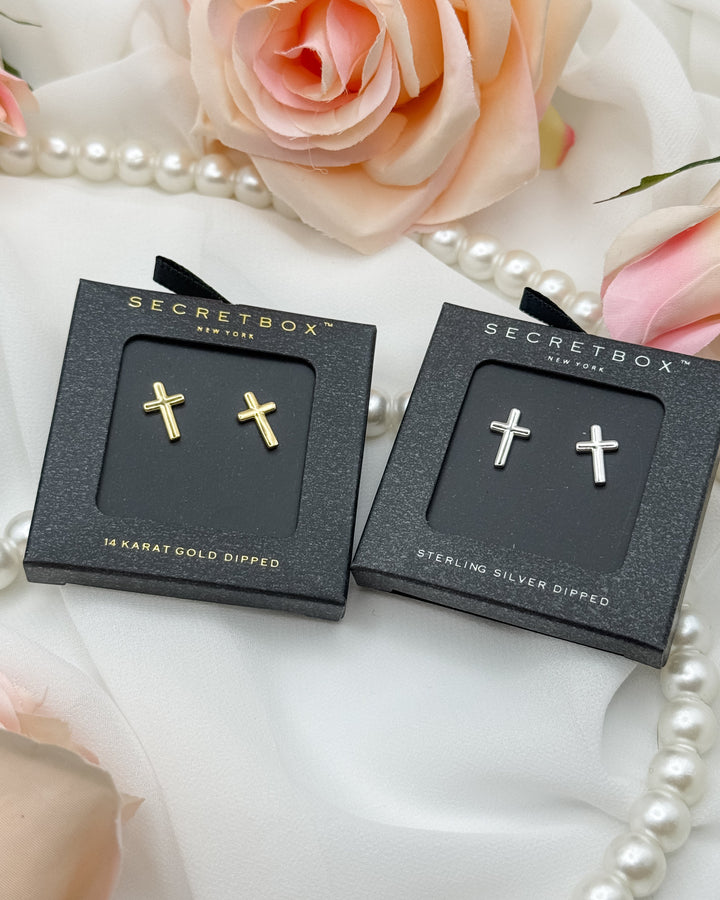 The Tiny Cross Stud Earrings