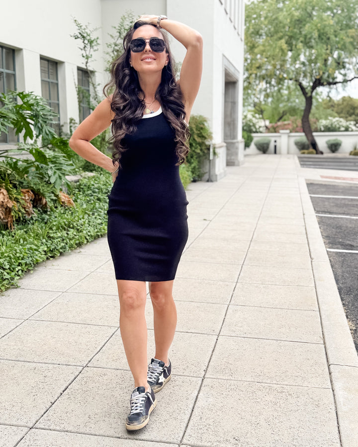 The Isabella Sleeveless Bodycon Sweater Dress