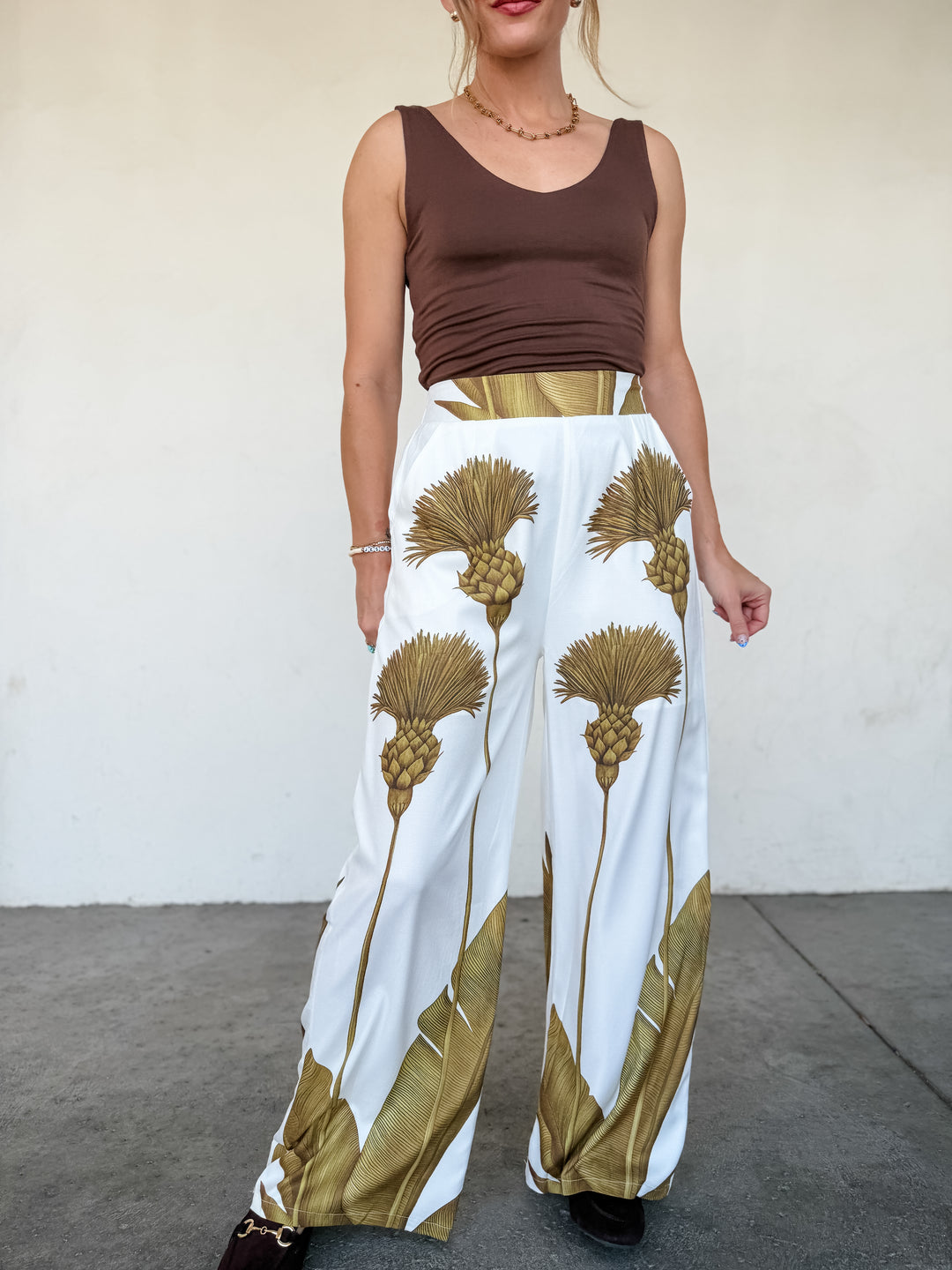The Nicolette V-Neck Tank - Brown