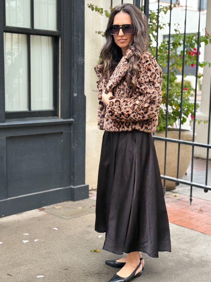 The Mia Leopard Cropped Faux Fur Jacket