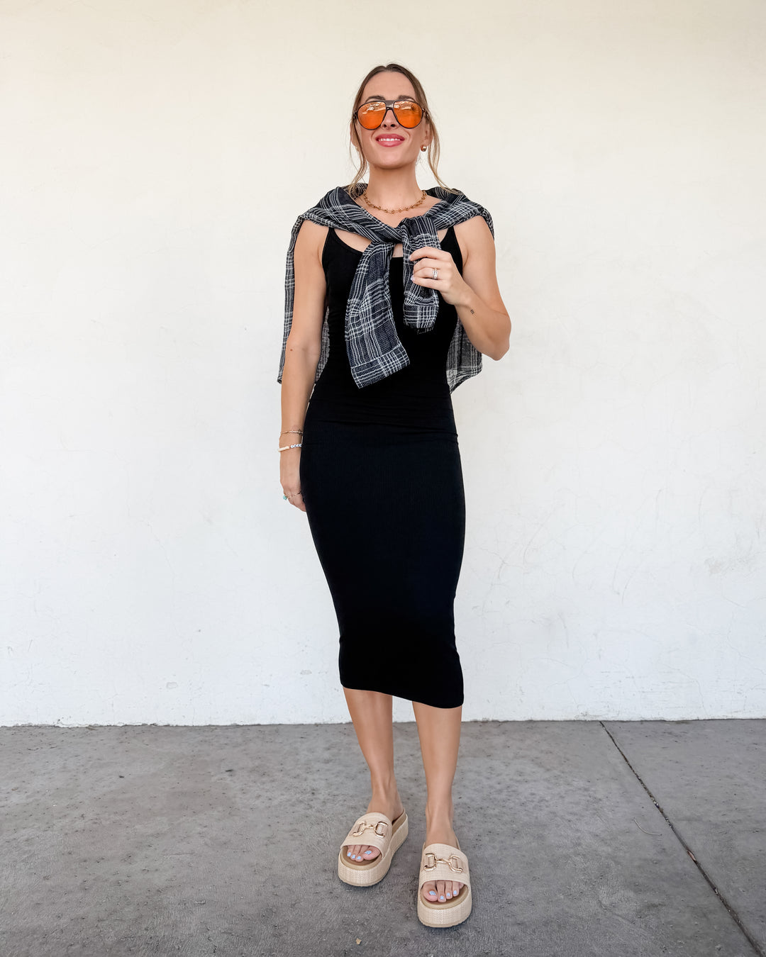 The Noir Bodycon Midi Dress