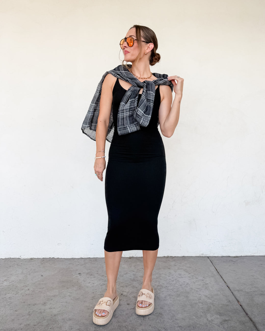 The Noir Bodycon Midi Dress