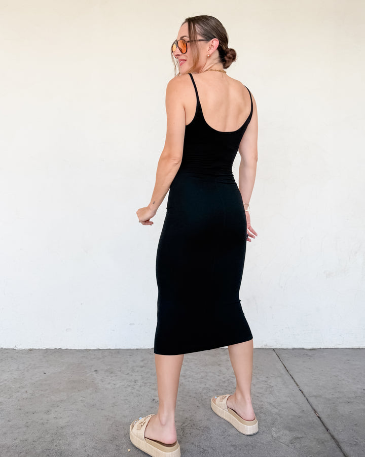 The Noir Bodycon Midi Dress