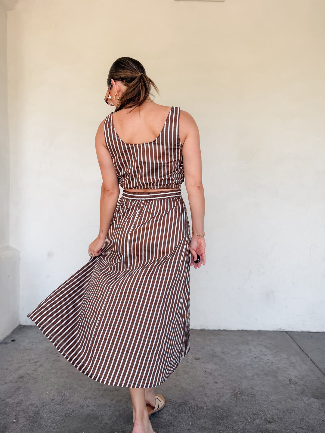 The Celeste Stripe Midi Skirt