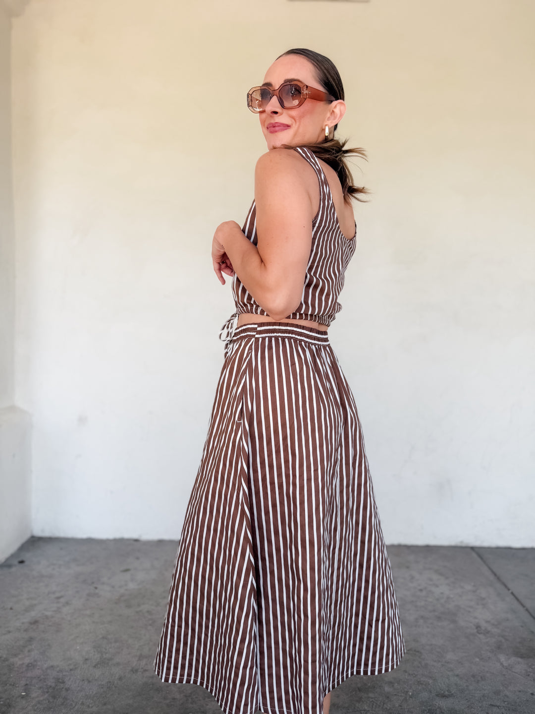 The Celeste Stripe Tie-Front Top