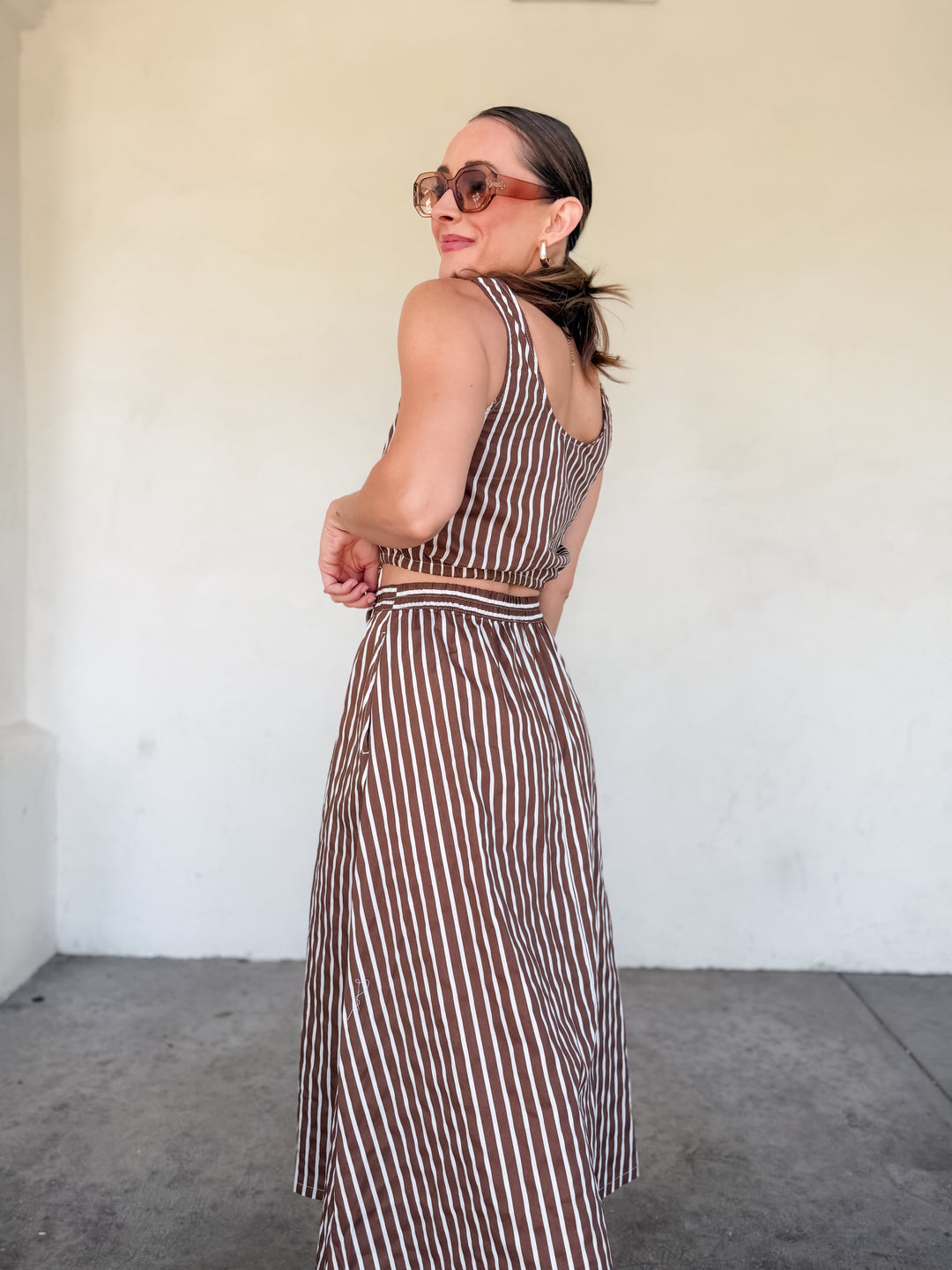The Celeste Stripe Tie-Front Top