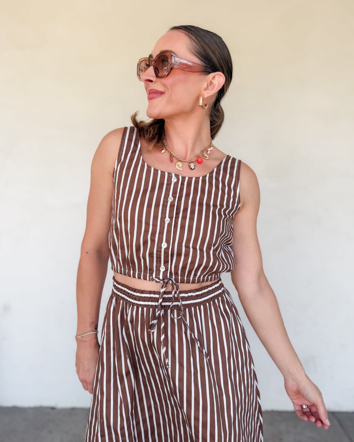 The Celeste Stripe Tie-Front Top
