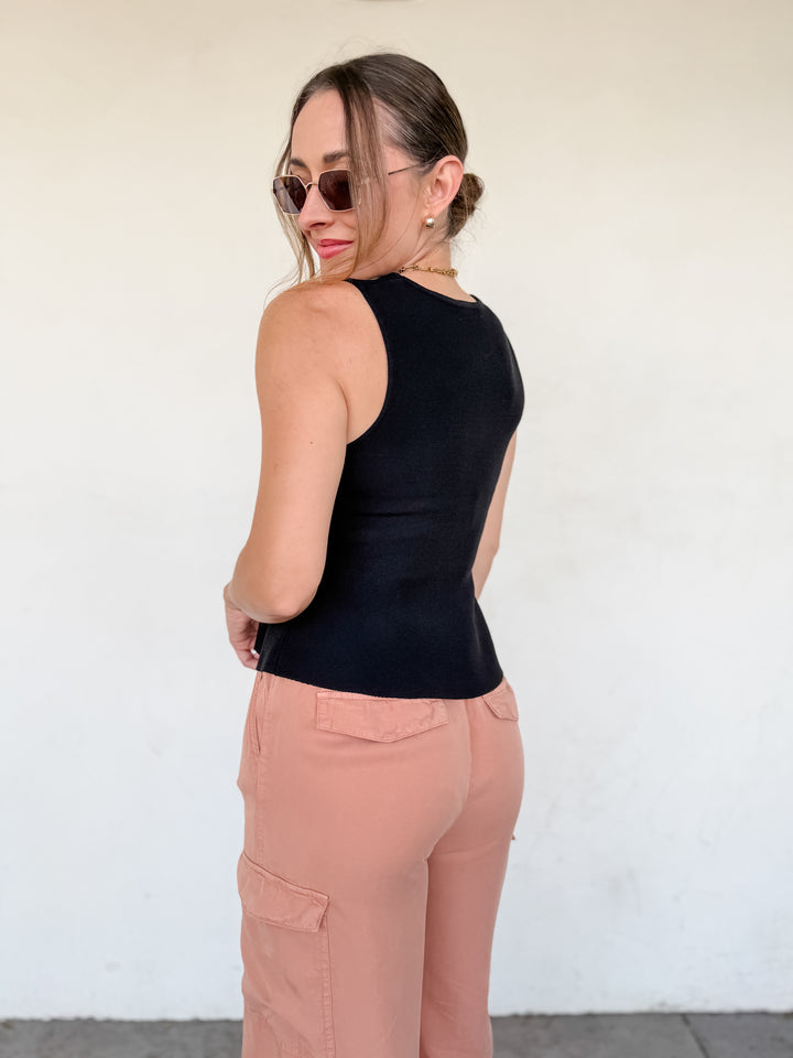 The Dominique Ribbed Peplum Top