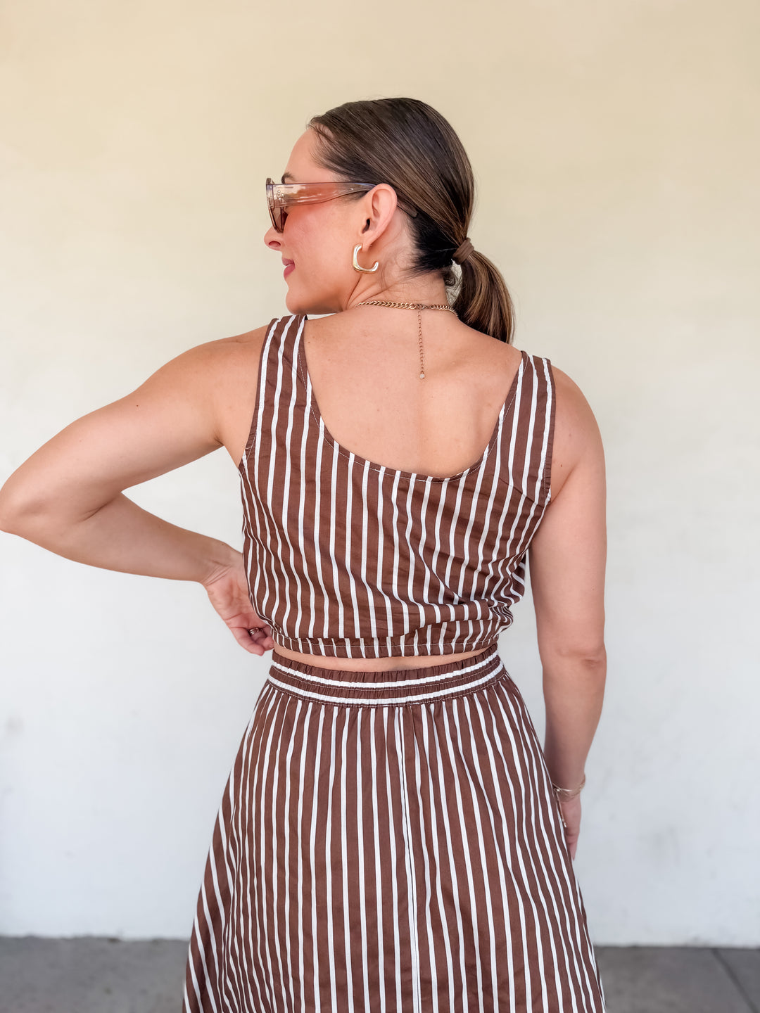 The Celeste Stripe Tie-Front Top