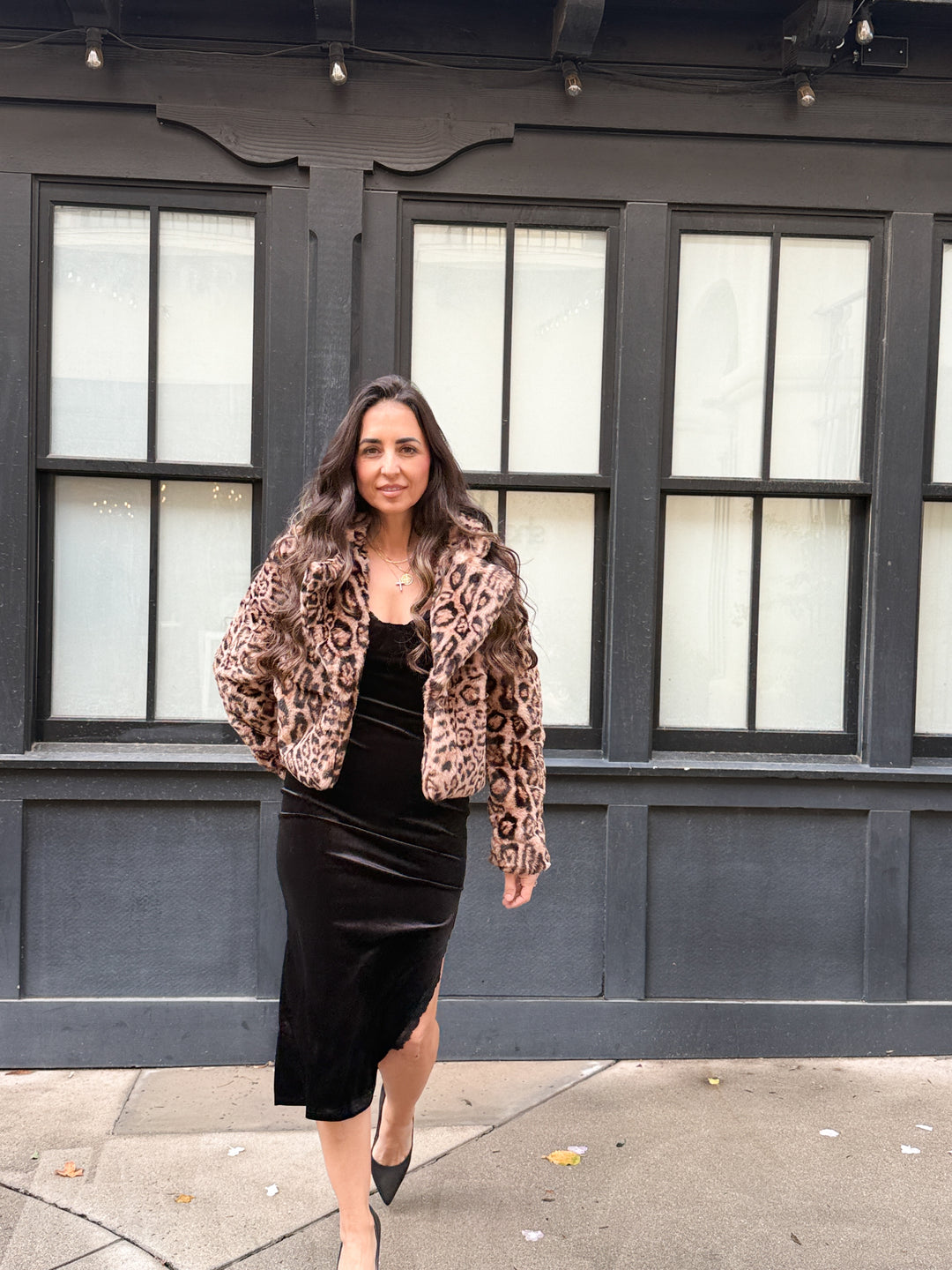 The Evie Velvet Lace Midi Dress