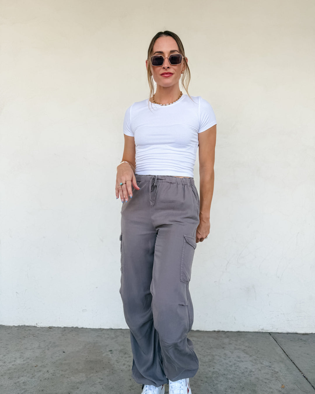 The Maddie Ribbed Tee - White