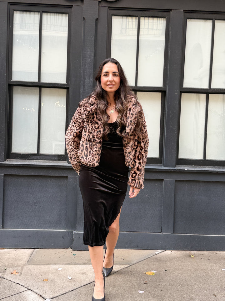 The Evie Velvet Lace Midi Dress