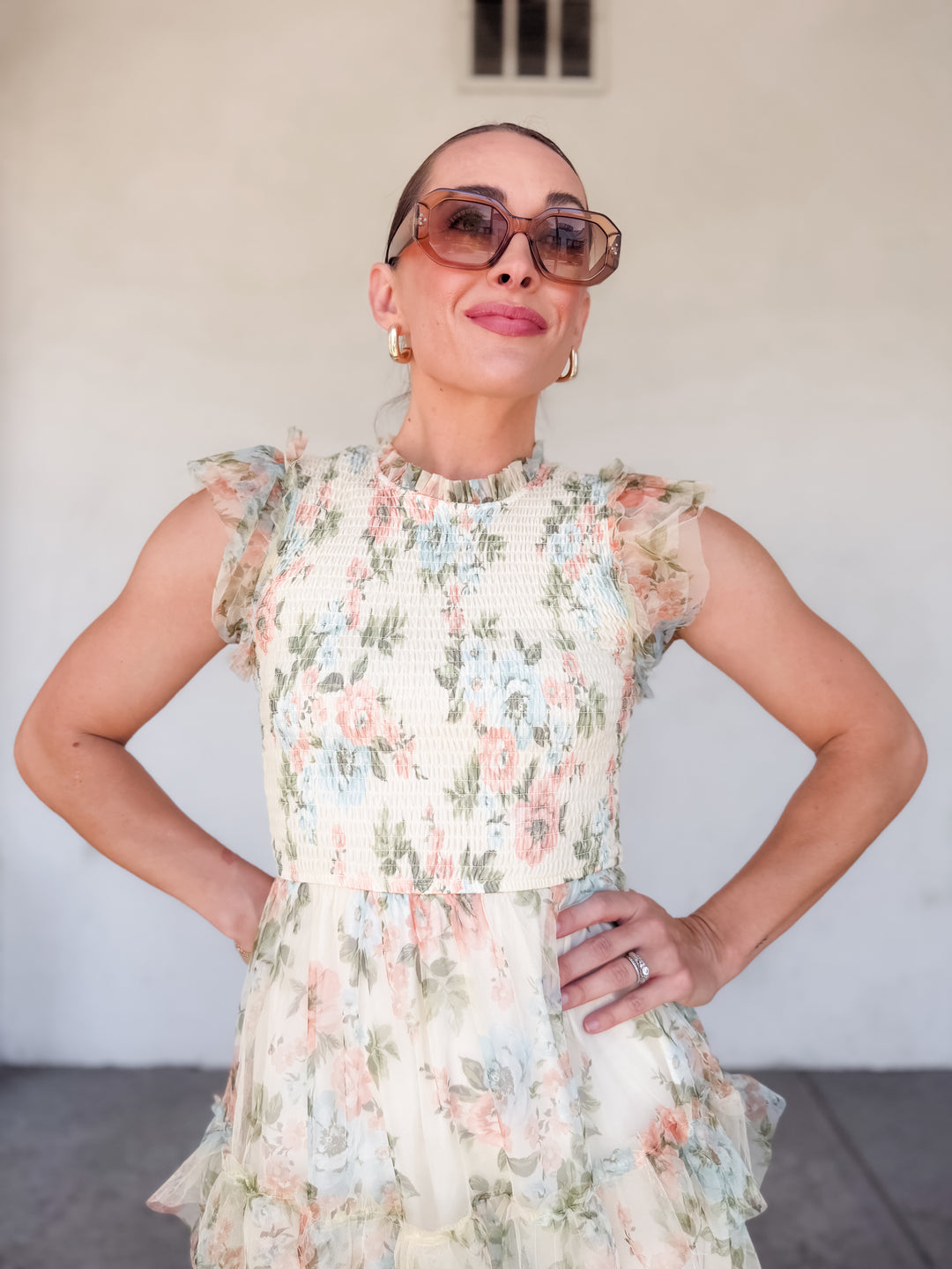 The Rosalie Floral Ruffle Maxi Dress - Pink Multi