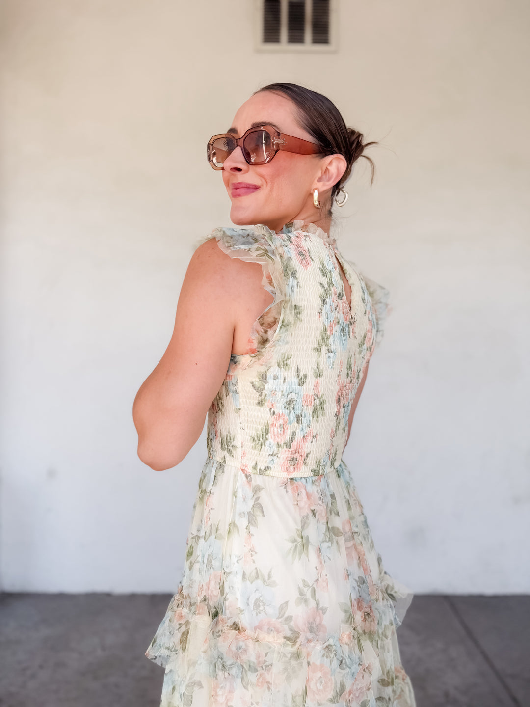 The Rosalie Floral Ruffle Maxi Dress - Pink Multi