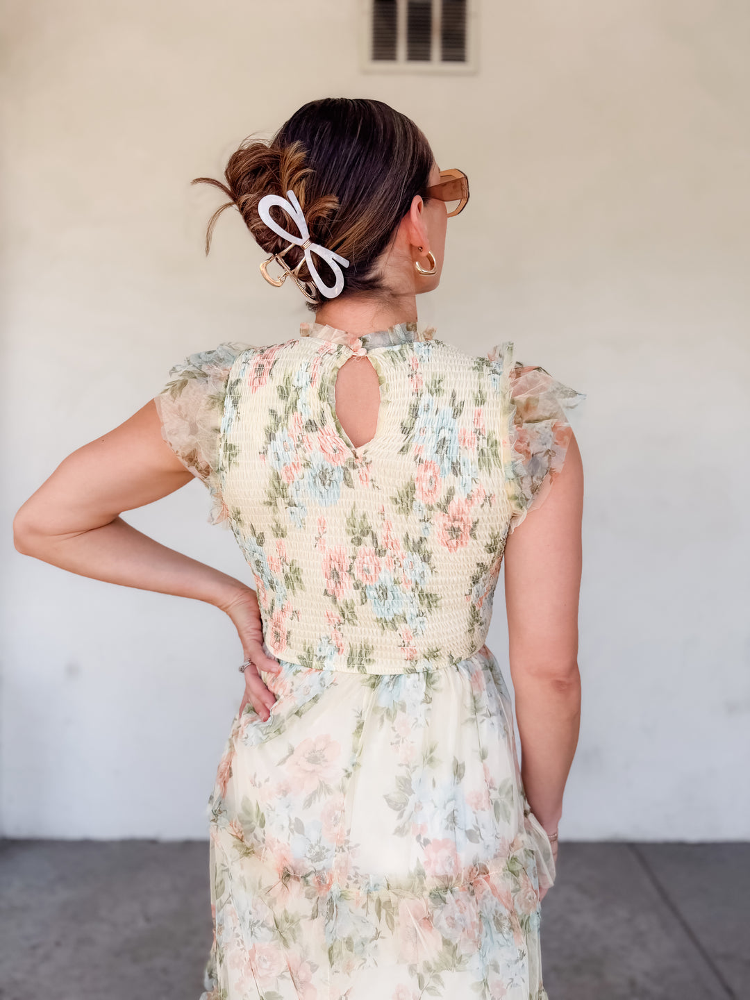 The Rosalie Floral Ruffle Maxi Dress - Pink Multi