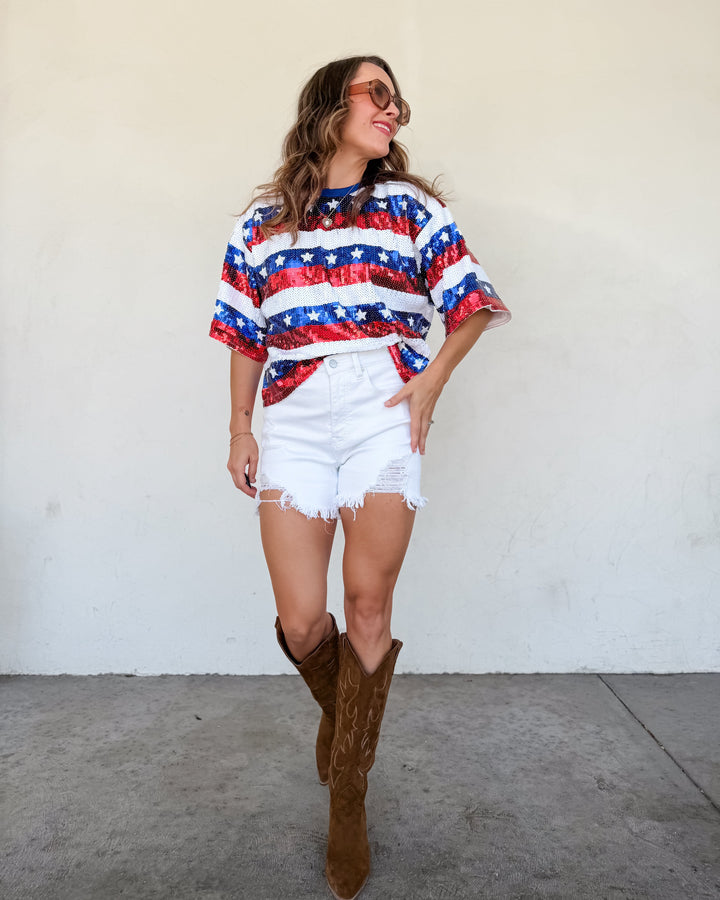 The American Flag Sequin Top