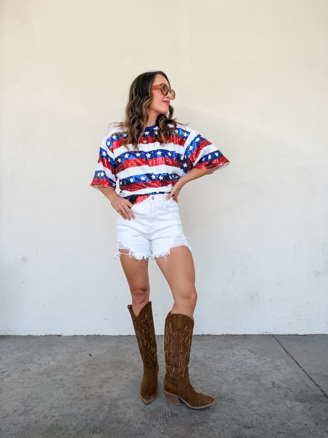 The American Flag Sequin Top