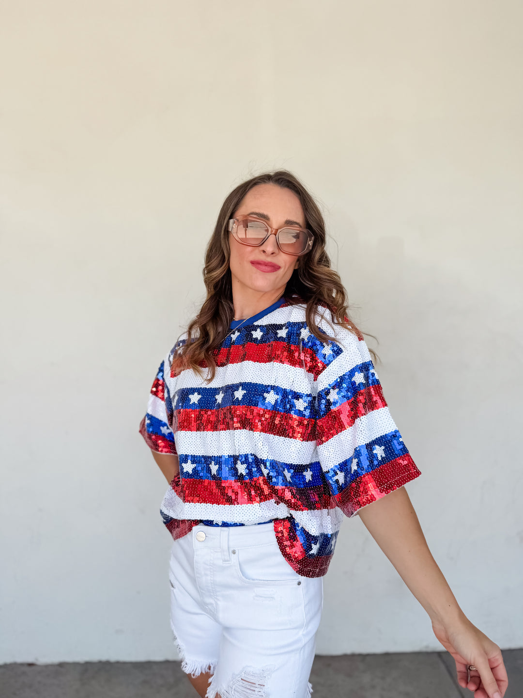 The American Flag Sequin Top