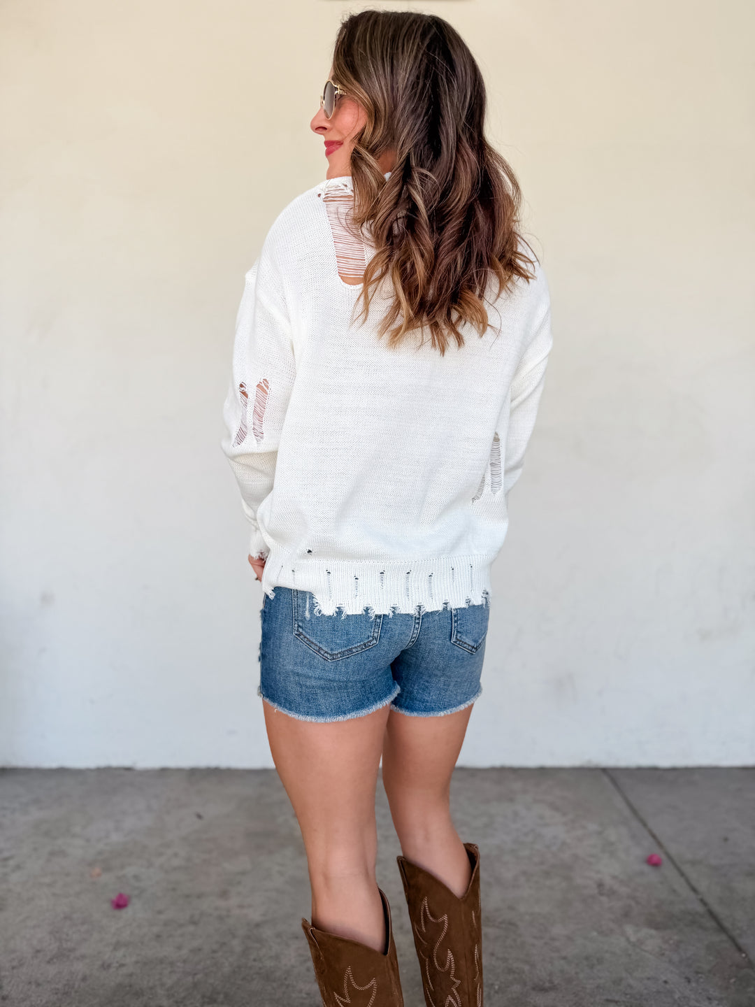 The American Flag Distressed Knit Sweater