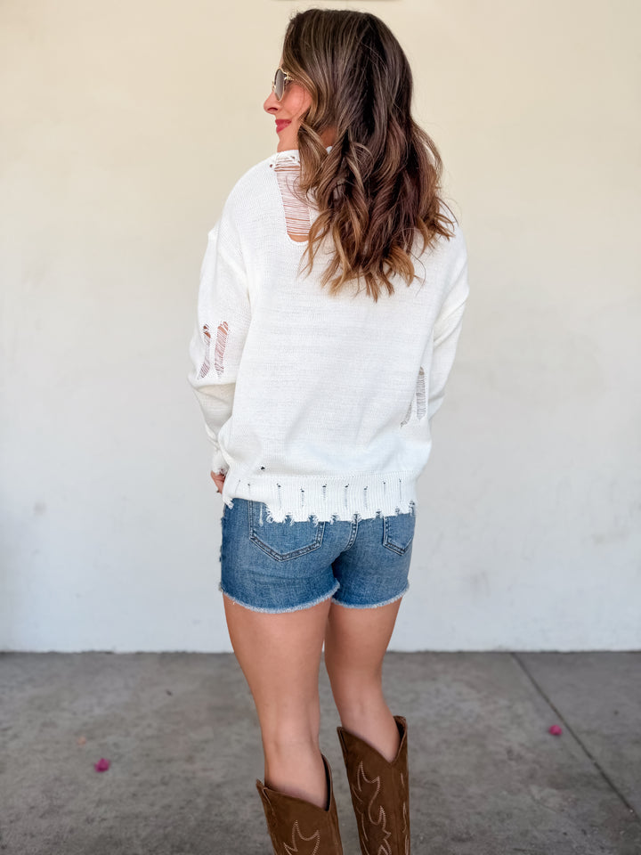 The American Flag Distressed Knit Sweater