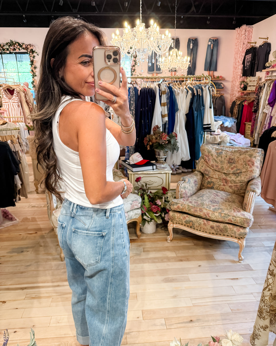 The Talia Ribbed Tank - White