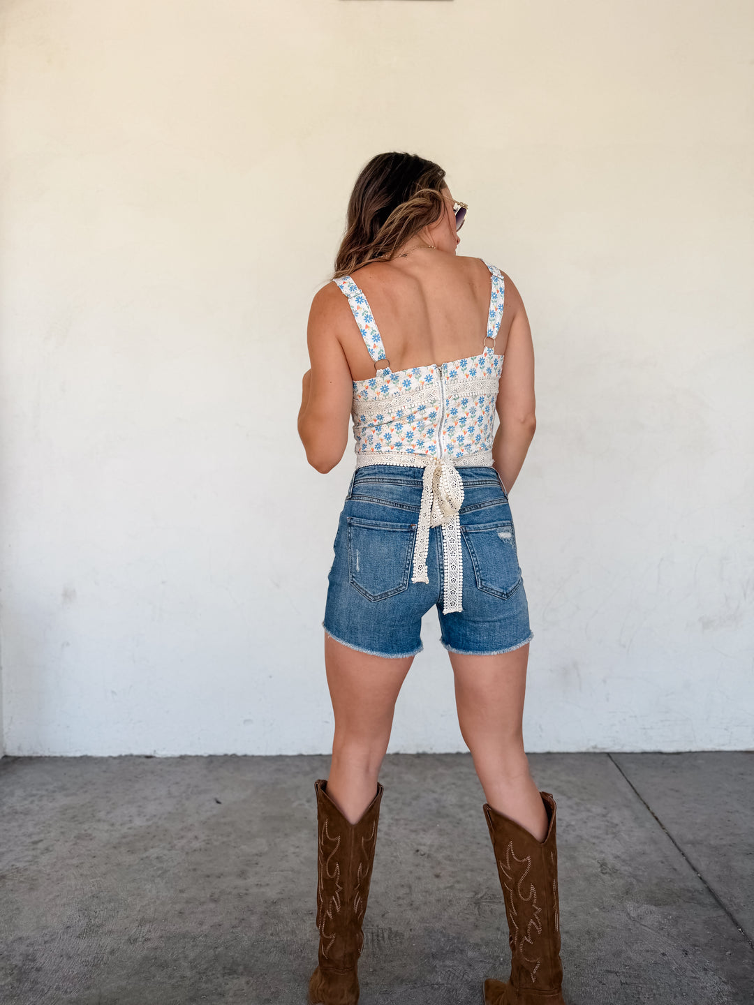 The Isabelle Floral Eyelet Crop Top