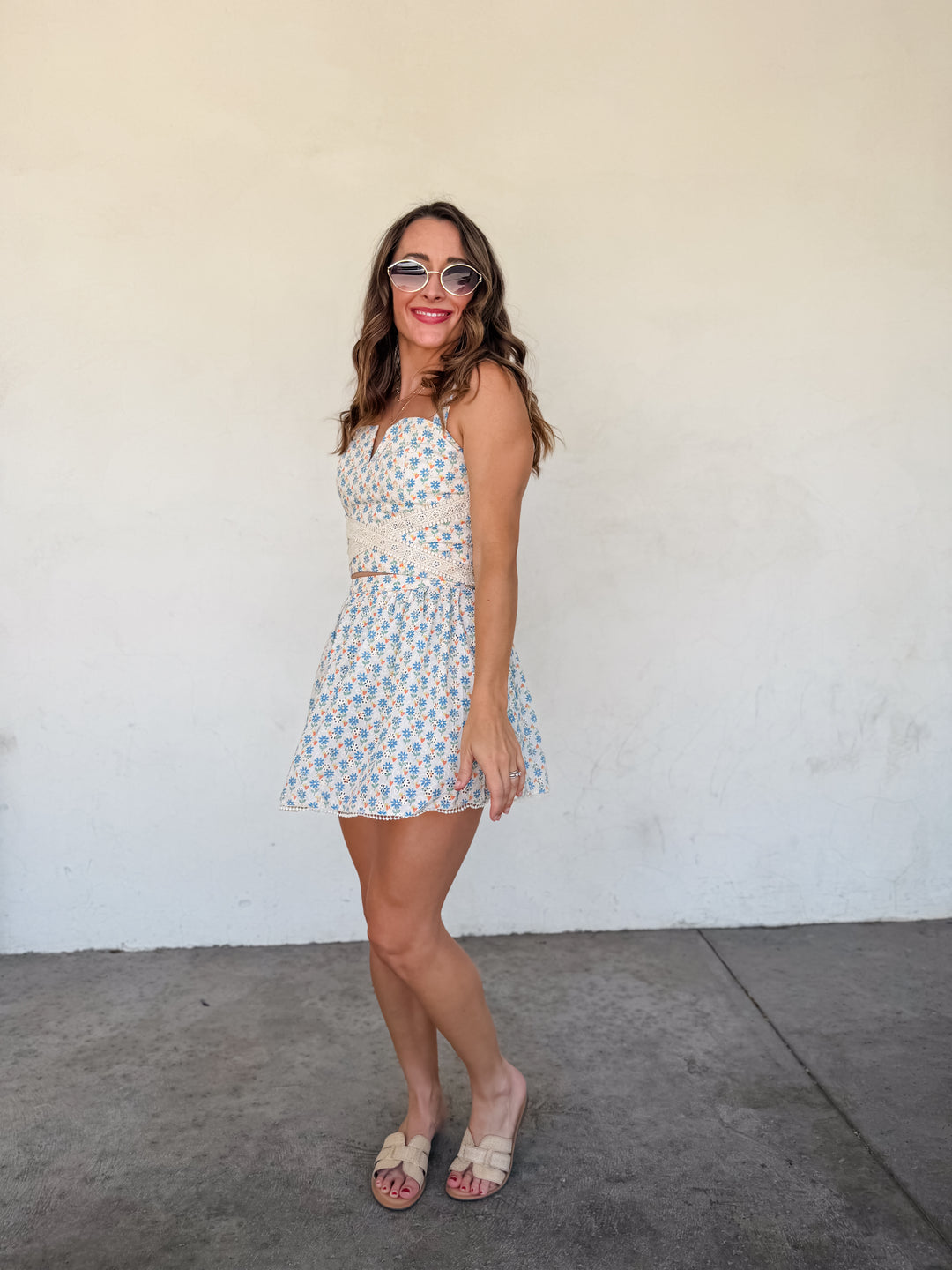 The Isabelle Floral Eyelet Mini Skort