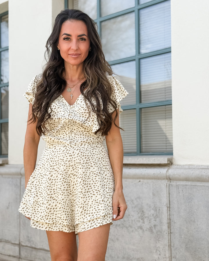 The Willow Leopard Ruffle Romper