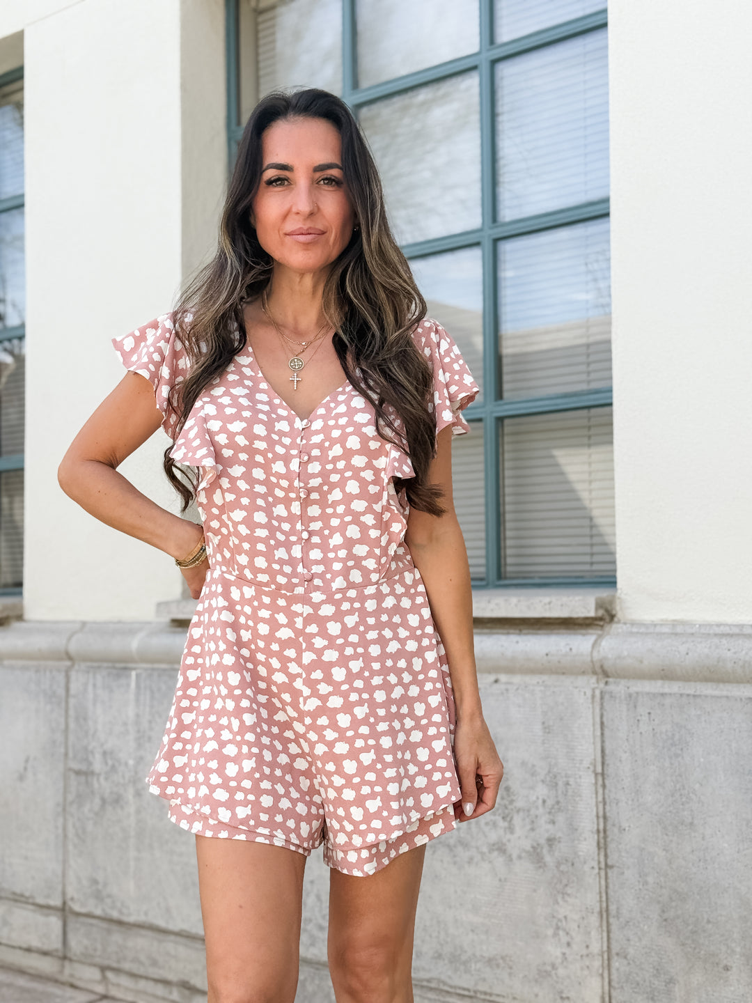 The Willow Leopard Ruffle Romper