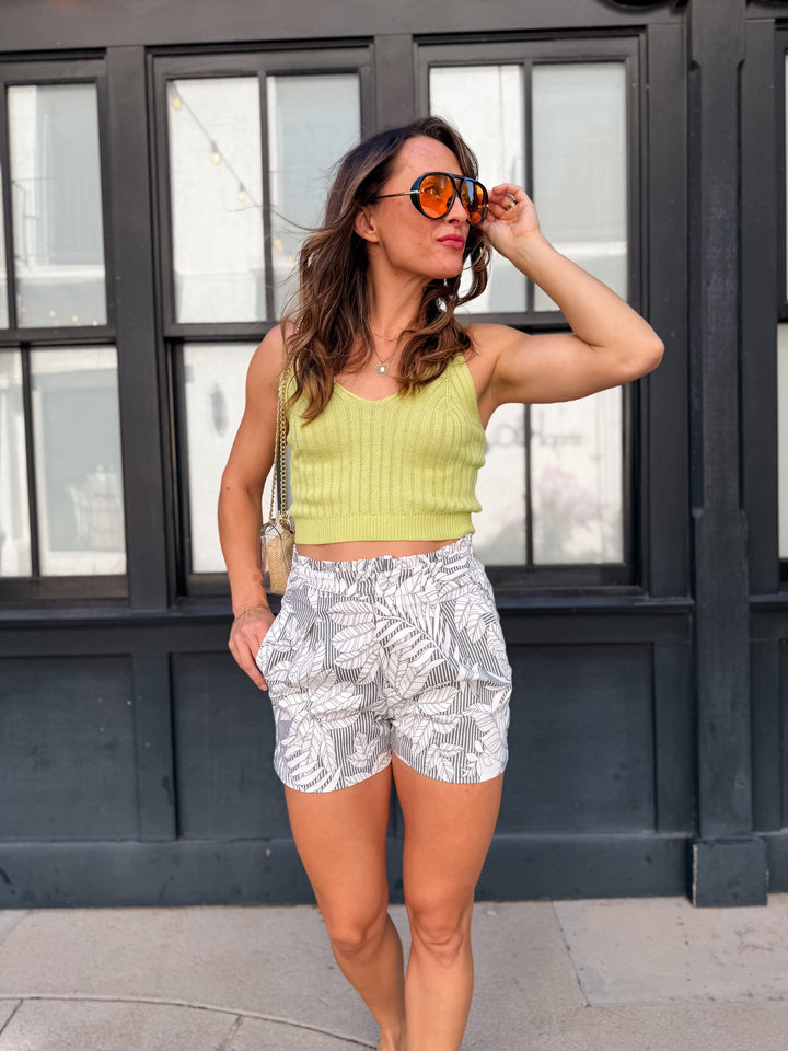 The Kaia Knit Tank - Lime