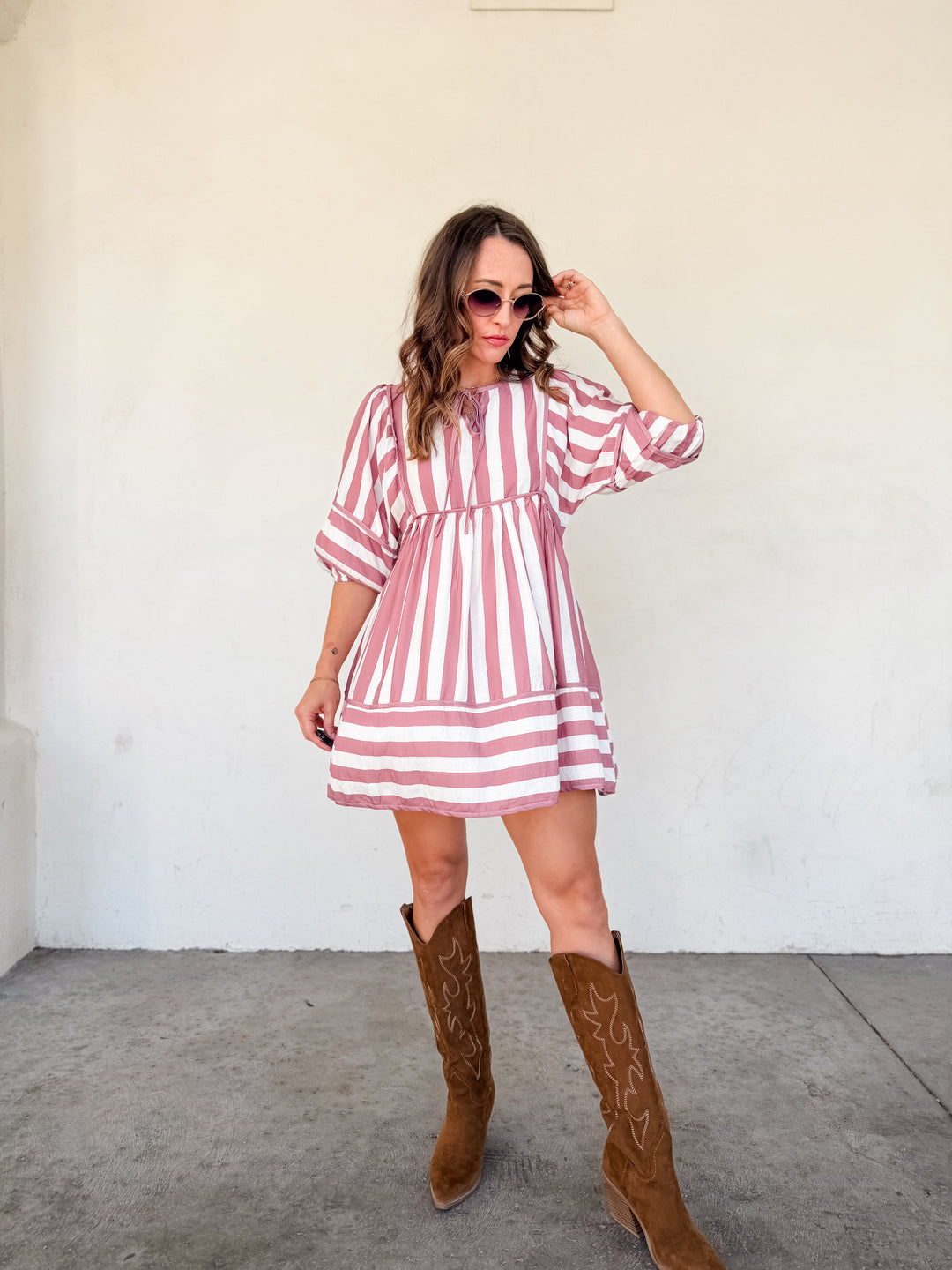 The Sultry Ruched Midi Dress - Mauve