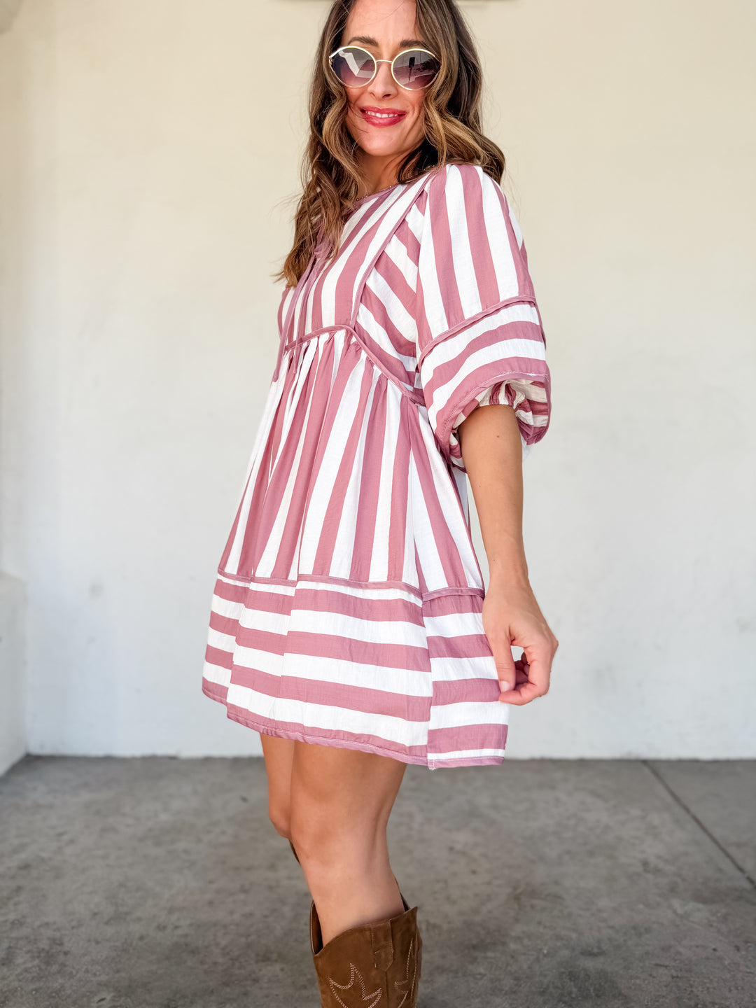The Sultry Ruched Midi Dress - Mauve