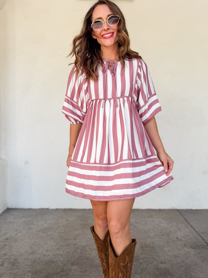The Sultry Ruched Midi Dress - Mauve