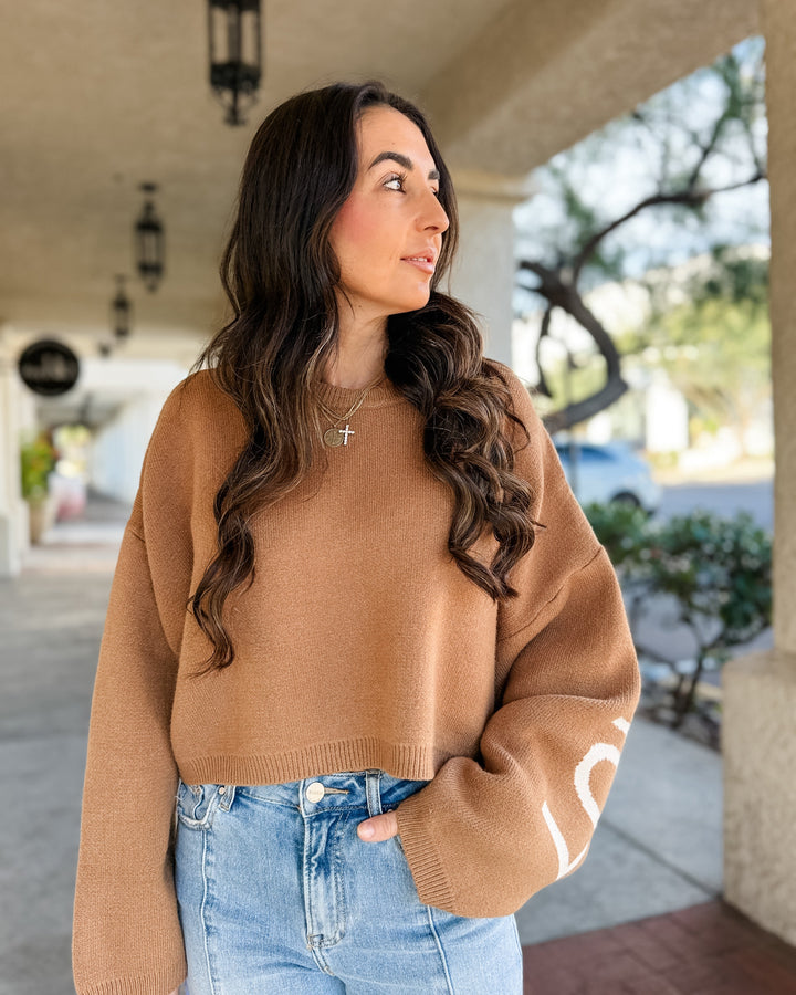 The Love Starts Within Sweater - Mocha