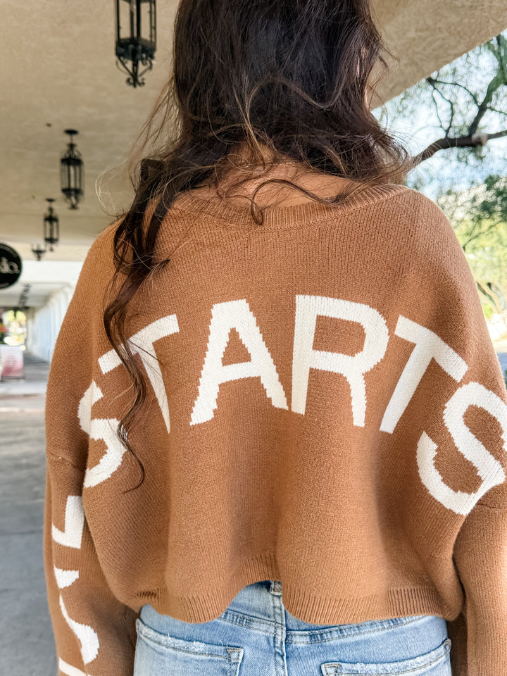 The Love Starts Within Sweater - Mocha