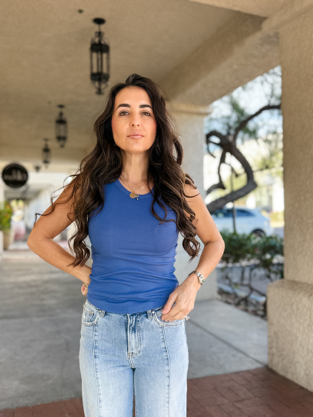 The Talia Tank - Denim Blue