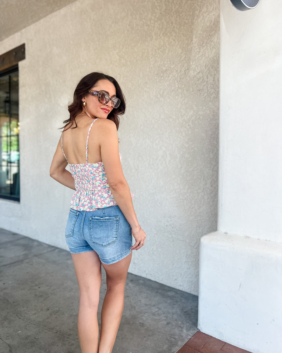 The Katie Floral Tie Front Tank Top