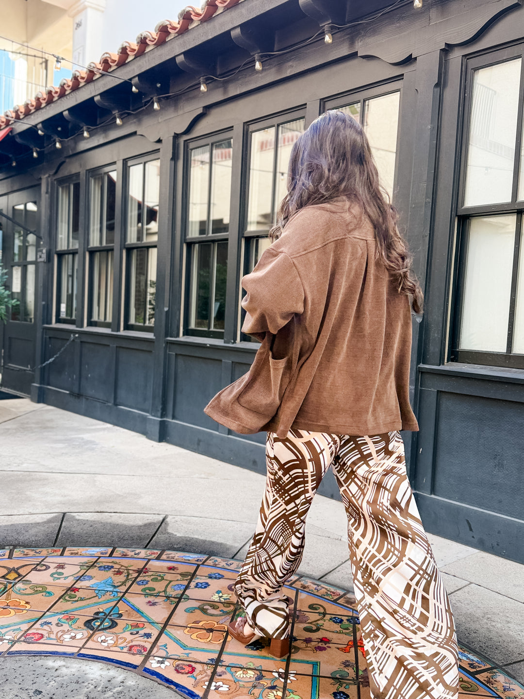 The Jennie Abstract Satin Wide Leg Pants