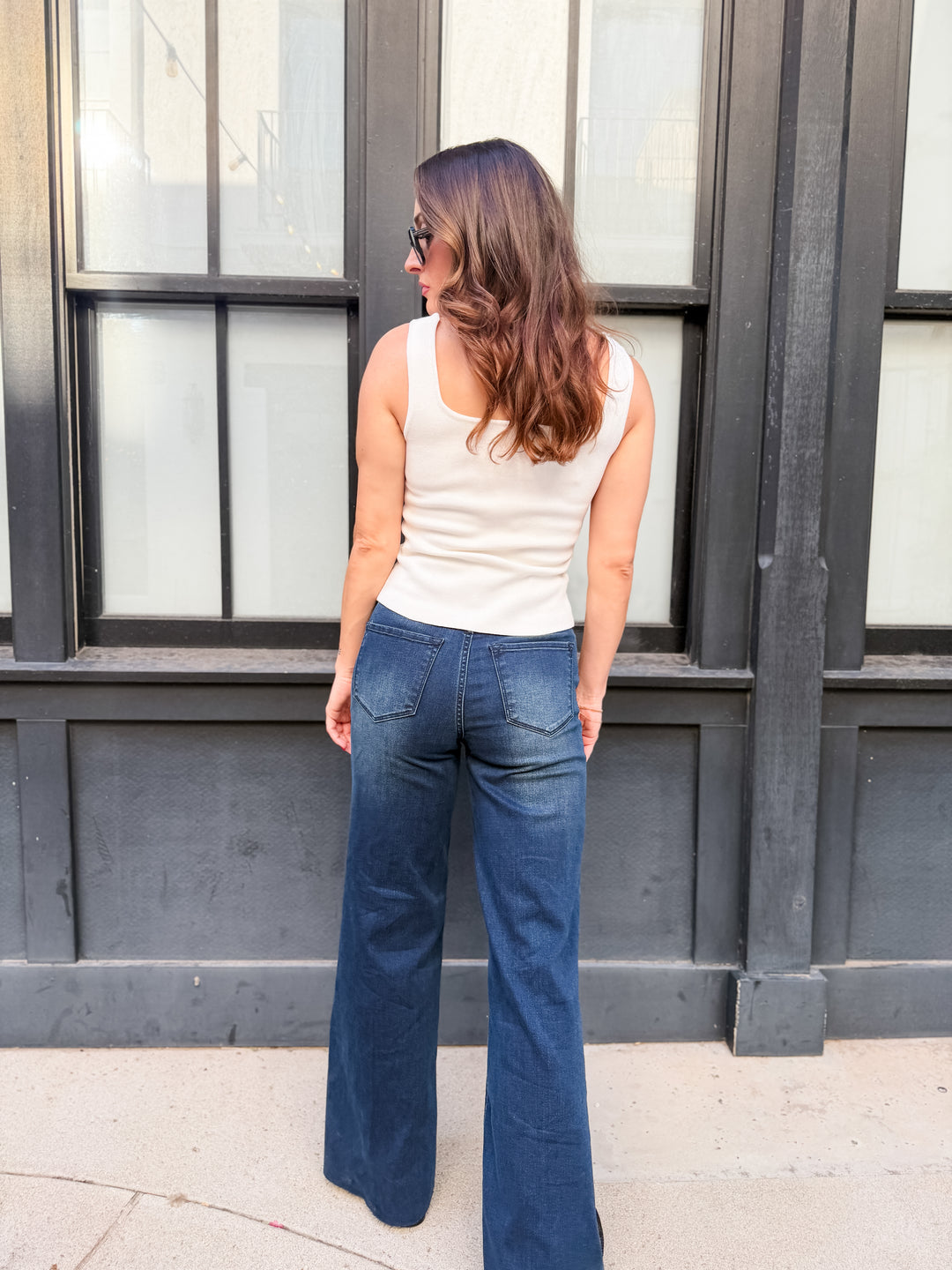 The Button Front Ribbed Vest with Button Detail