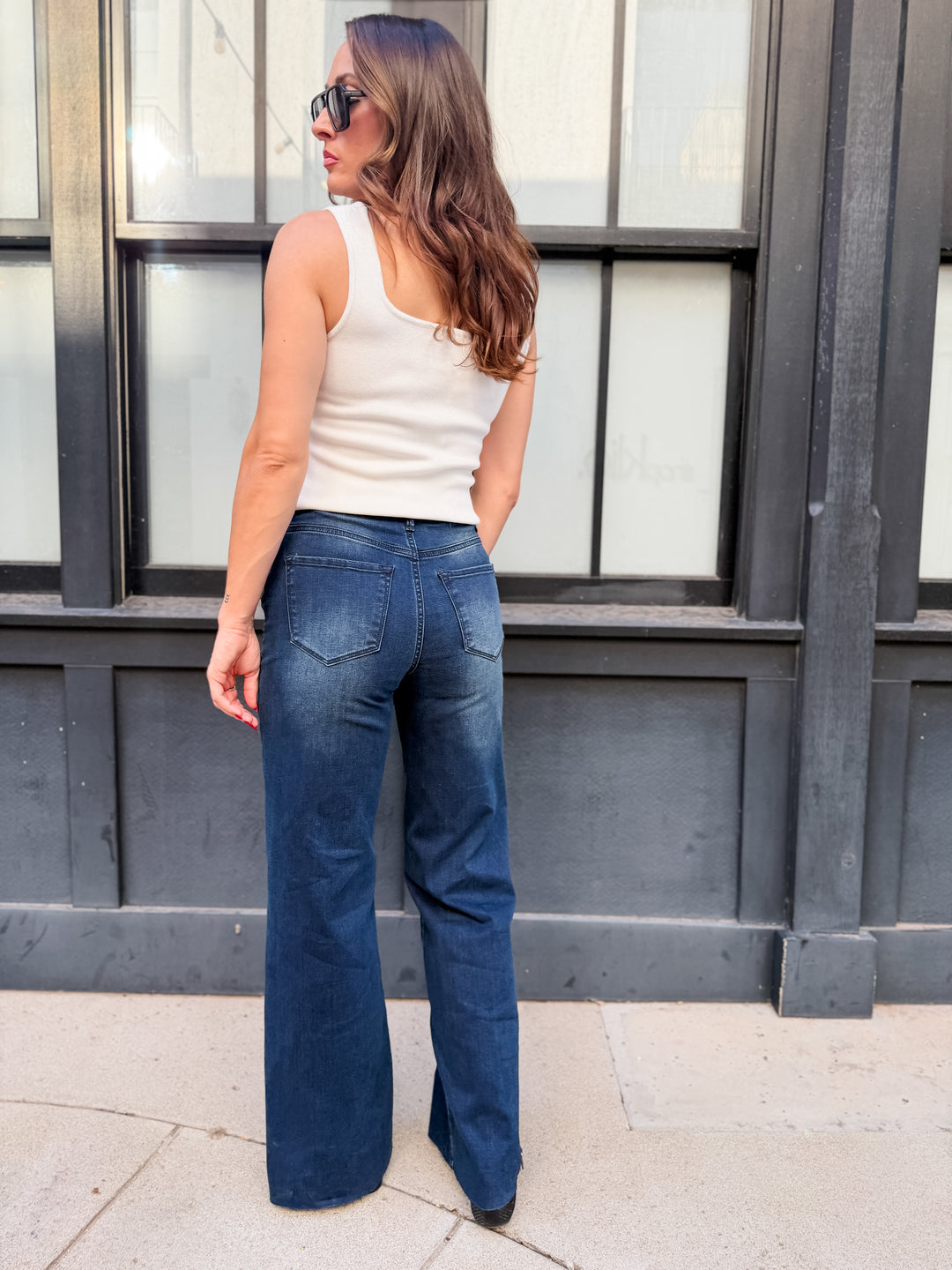 The Button Front Ribbed Vest with Button Detail