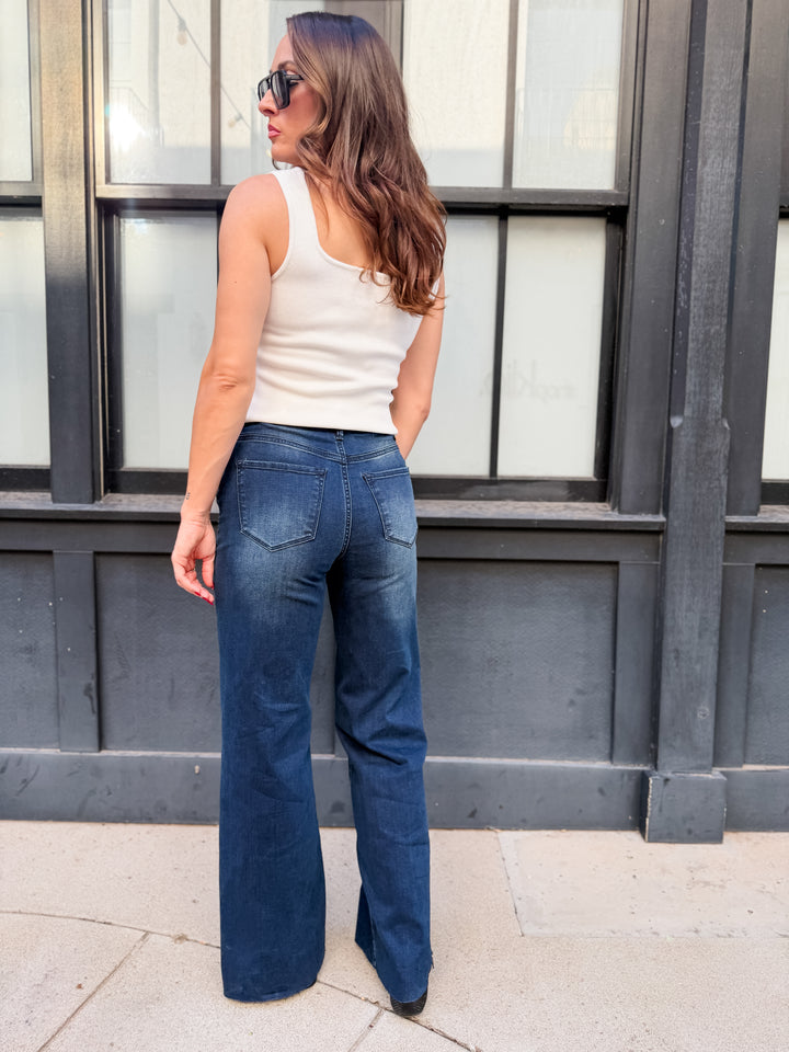 The Button Front Ribbed Vest with Button Detail