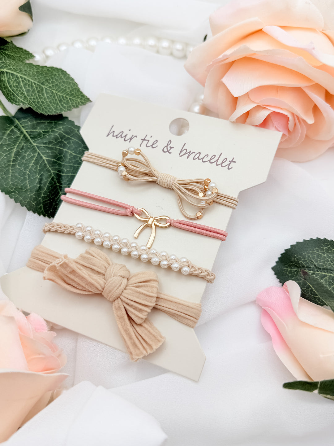 The Boho Bow Hair Bracelet Set