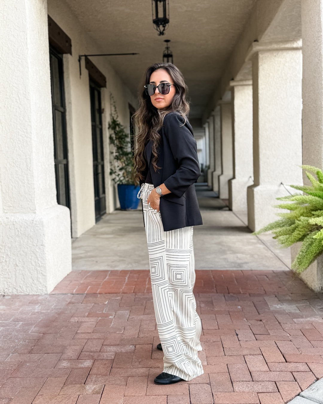 The Sarah Printed Wide Leg Drawstring Pants